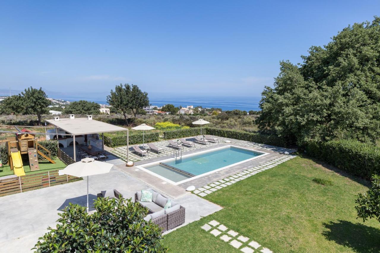 Lux Villa Mia With Heated Pool, 2Km To Beach & Childrens Area! Mikro Metochi Exteriér fotografie