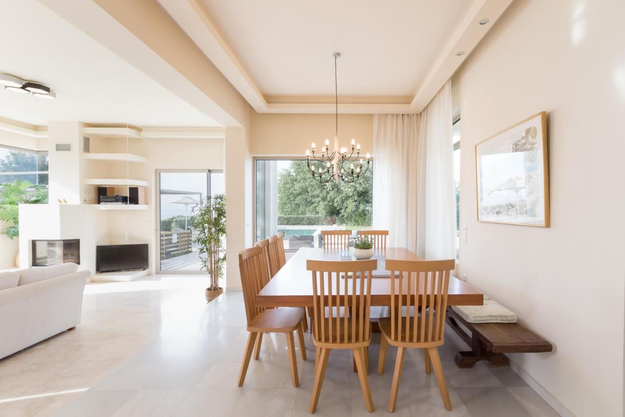 Lux Villa Mia With Heated Pool, 2Km To Beach & Childrens Area! Mikro Metochi Exteriér fotografie