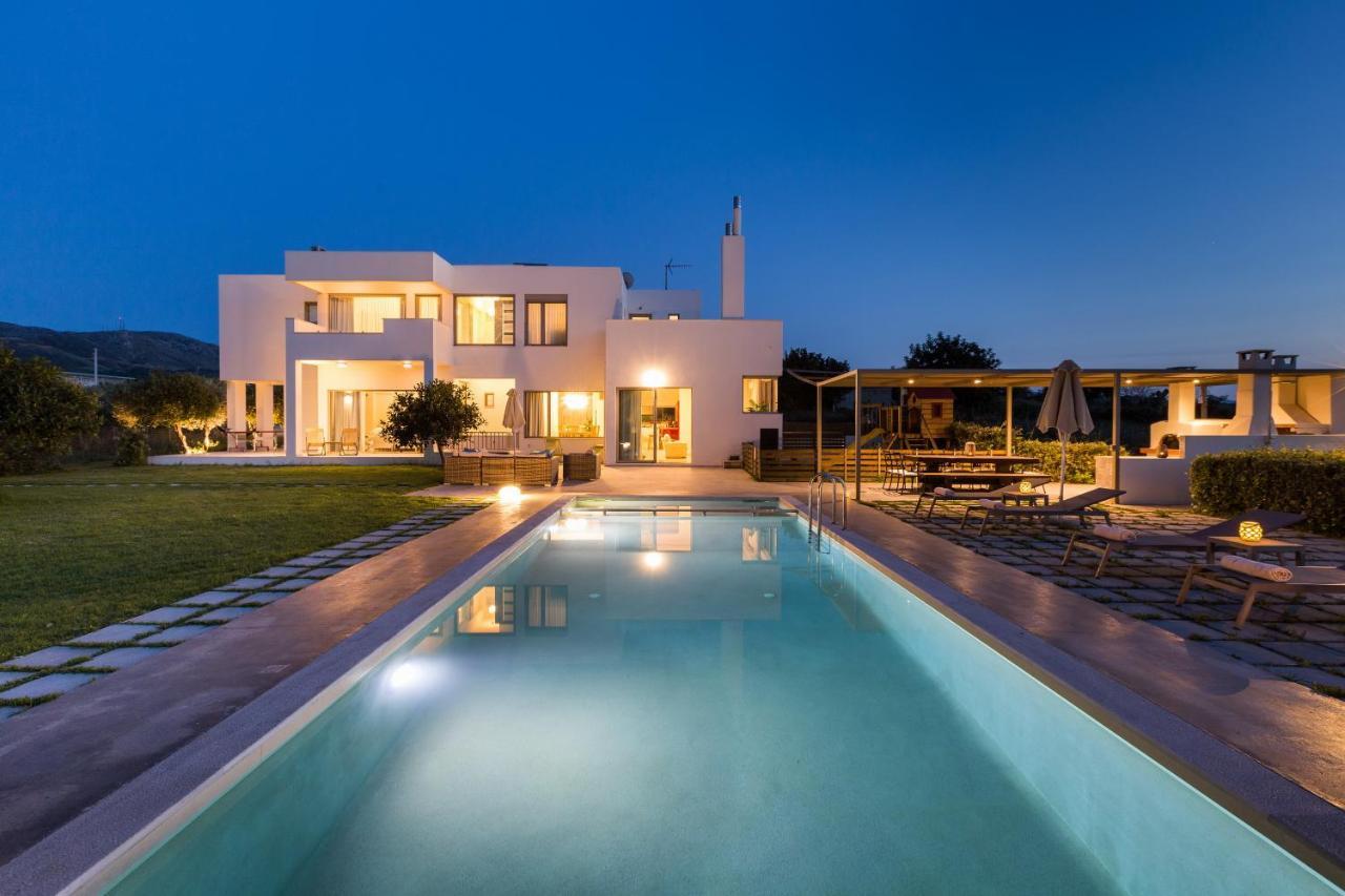 Lux Villa Mia With Heated Pool, 2Km To Beach & Childrens Area! Mikro Metochi Exteriér fotografie